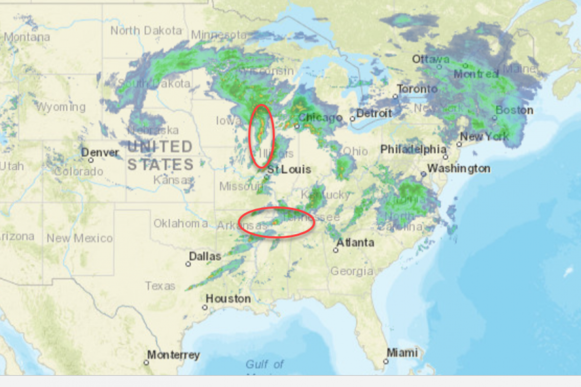 Tornados ON THE GROUND UPDATE 8:36 PM EDT - MISSISSIPPI - - Arkansas - Tennessee- Iowa - Illinois