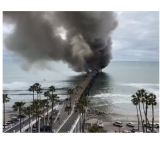 San Diego's Famous Oceanside Pier Burning!