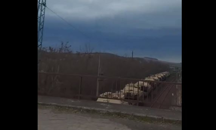 Mile Long Train of Heavy Armor Entering Ukraine from Slovakia