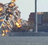 VIDEO: Detonation of Francis Scott Key Bridge Wreckage to Clear Baltimore Harbor