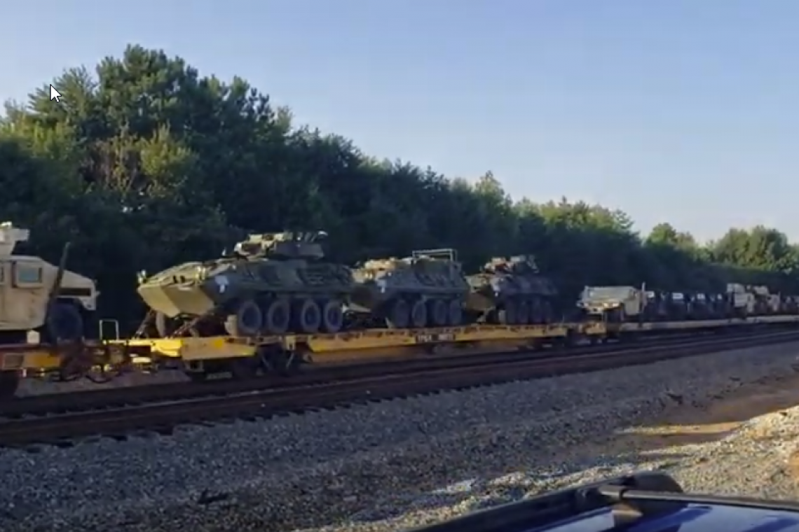 MILITARY TRAINS LOADED AND MOVING AS AMERICA OPENS ITS ARSENAL TO PROTECT SAUDI ARABIA FROM IRAN