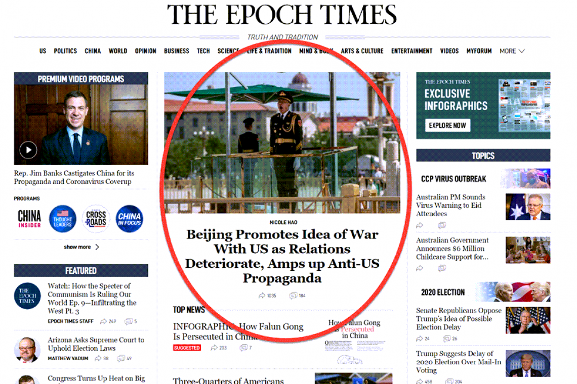 It's Gone Global!  Video From HTRS is Lead Story in Epoch Times; China Alerting Citizens of NUCLEAR WAR with USA