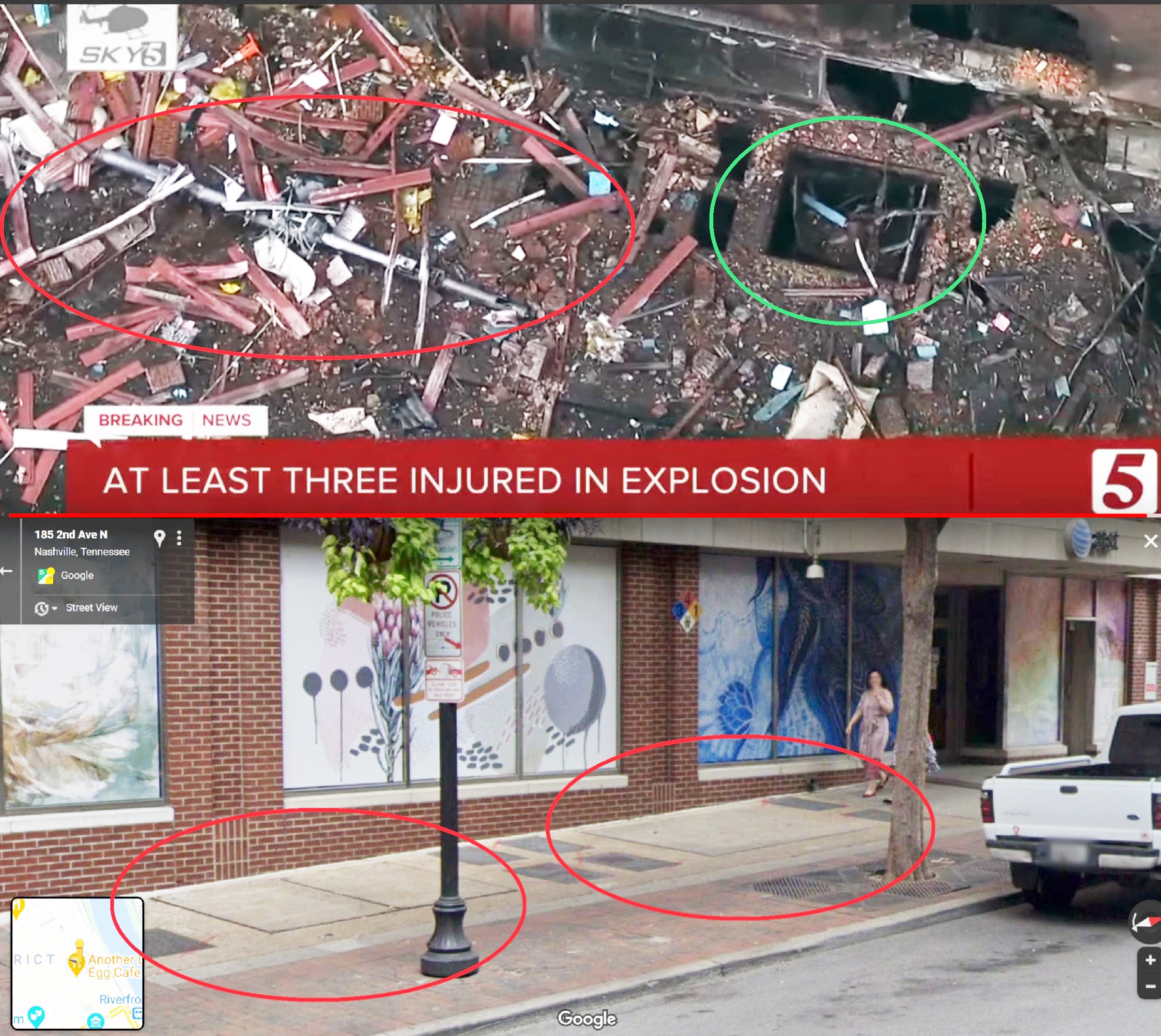Powerful Explosion Rocks Downtown Nashville  Nashville-ElevatorPistonRod-OutOfGround_from_BELOW-Explosion