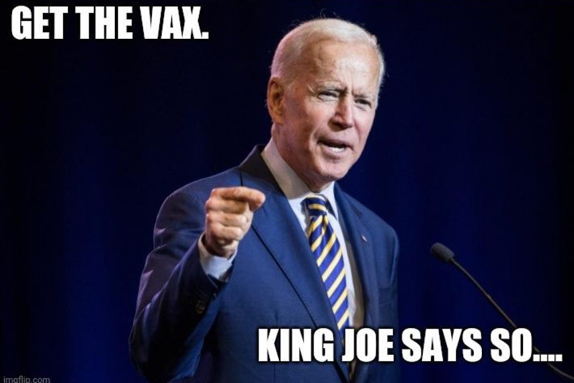 Biden Threatens to "Remove Governors" Who Oppose His Vaccine Demands; Civil War Now Likely