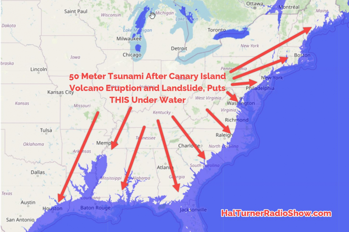 U.S. East Coast Could be SUBMERGED by Tsunami at Canary Islands Volcano Eruption with Landslide!