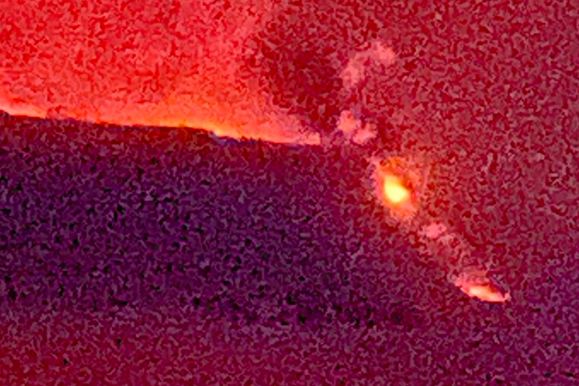 Lava Reaches the Sea at La Palma; Thick Black "LAZE" of Toxic Gas in the air