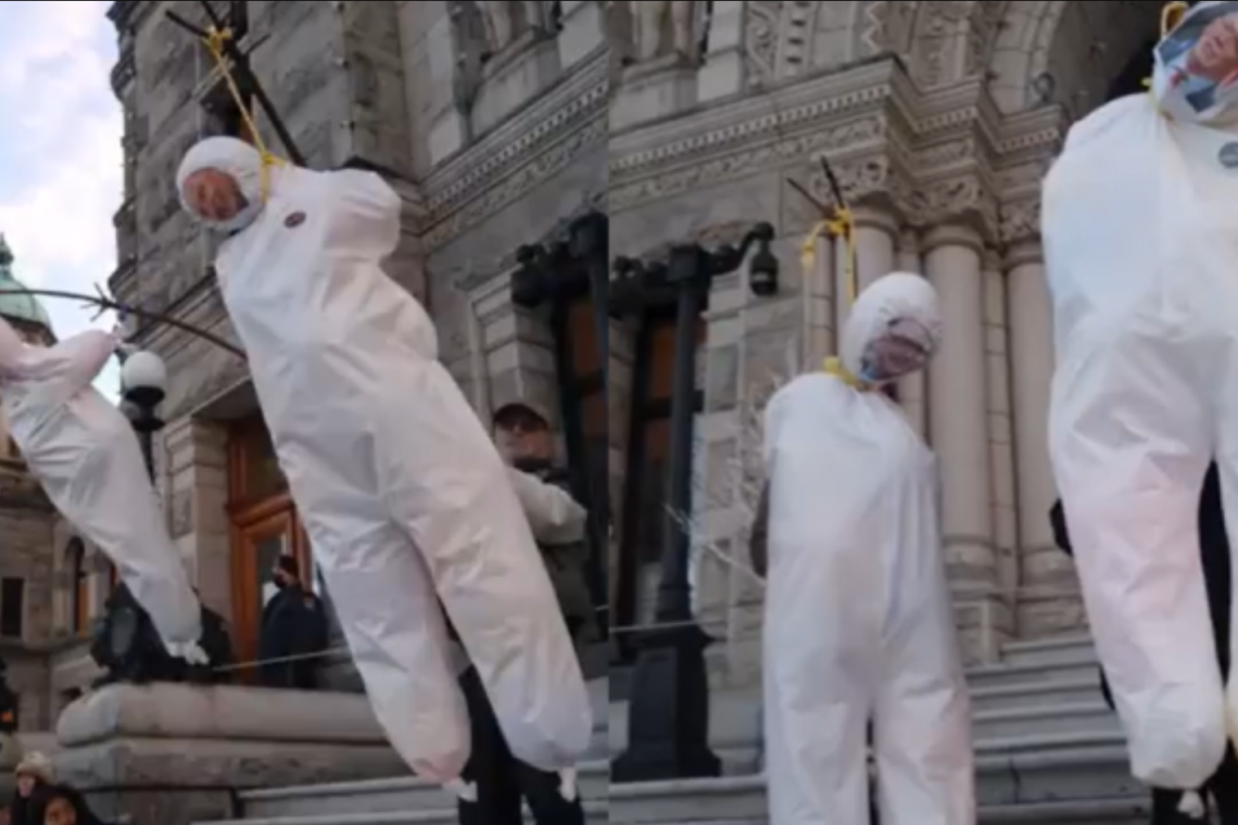 CANADA: Officials Hung in Effigy over COVID Tyranny