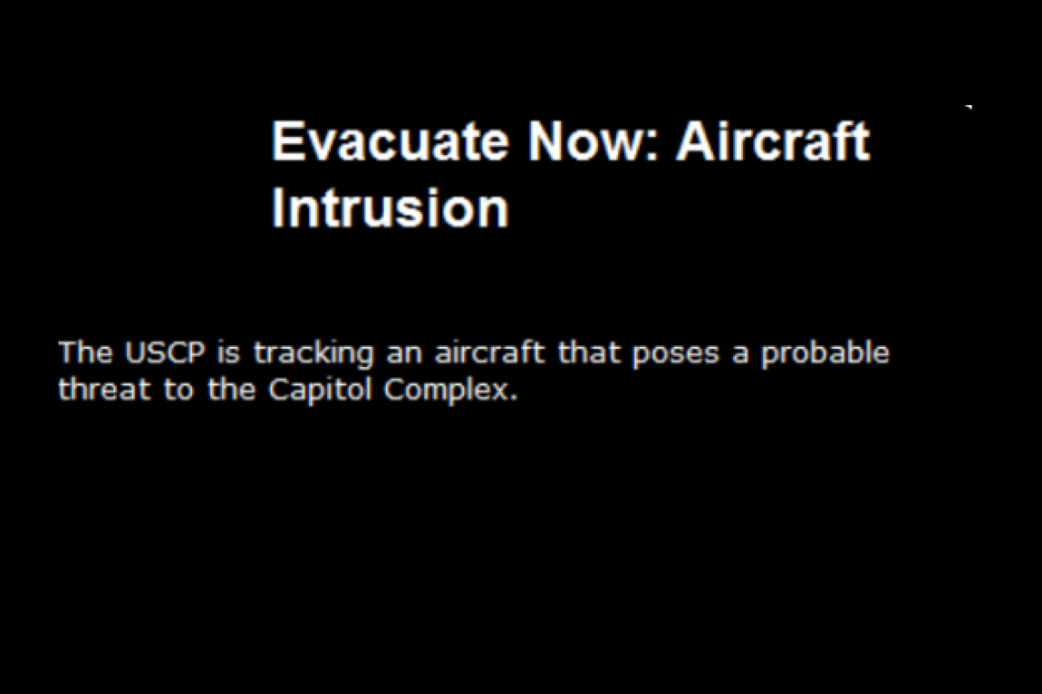U.S. Capitol Ordered "EVACUATE NOW" Aircraft Intrusion
