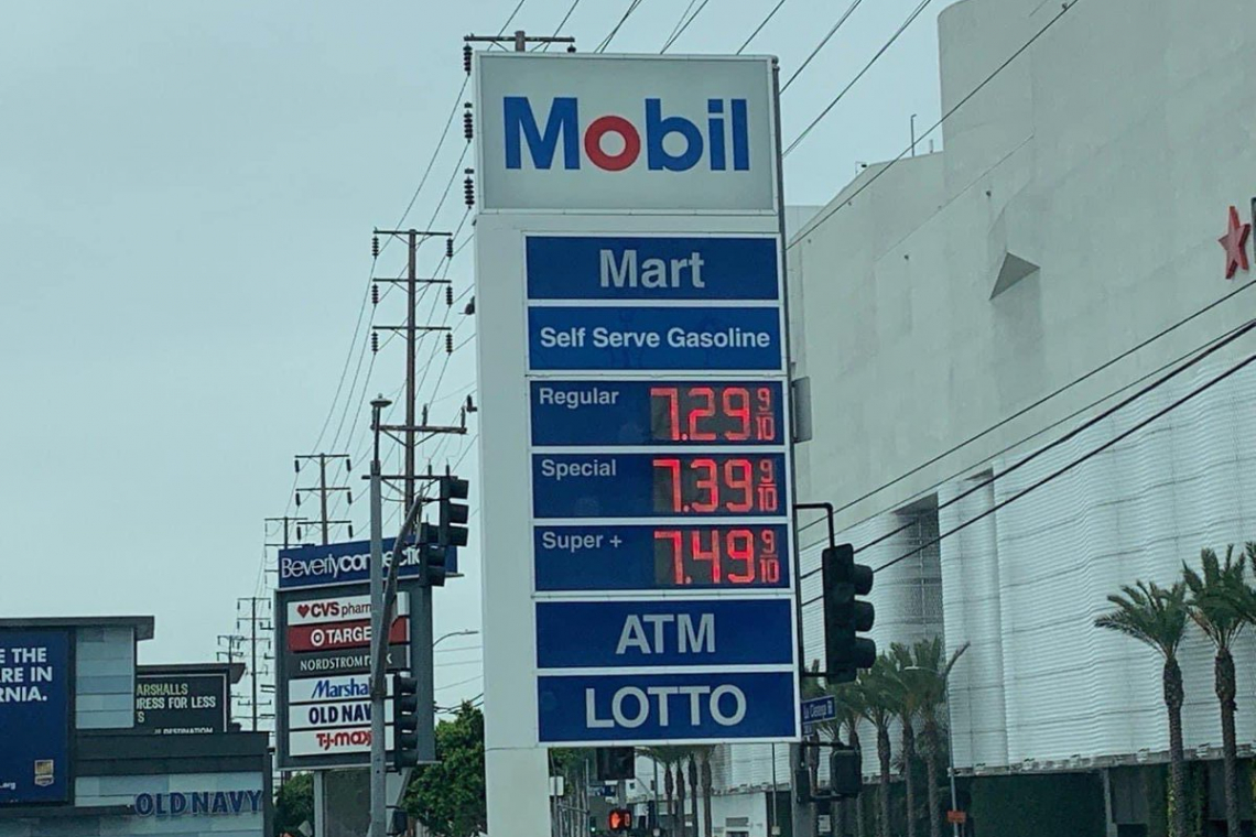 Gasoline hits $7.29/Gal. in Los Angeles