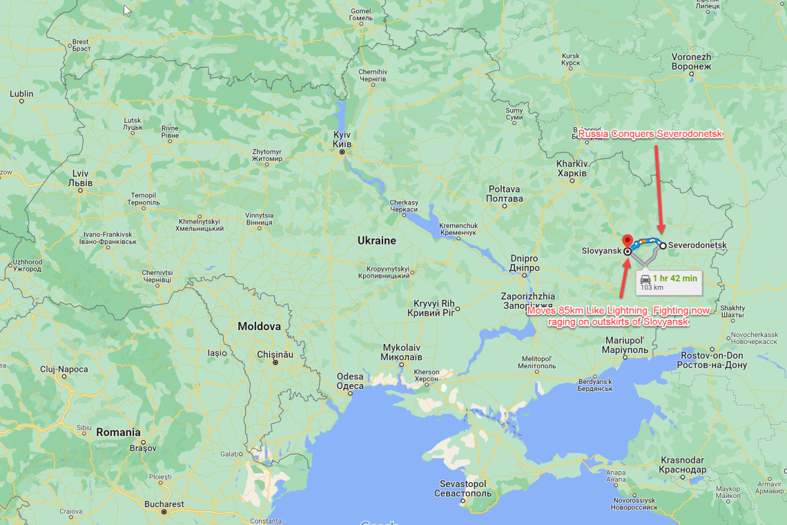 Russia Conquers Severodonetsk - Then Grabs 85km west to Slovyansk!