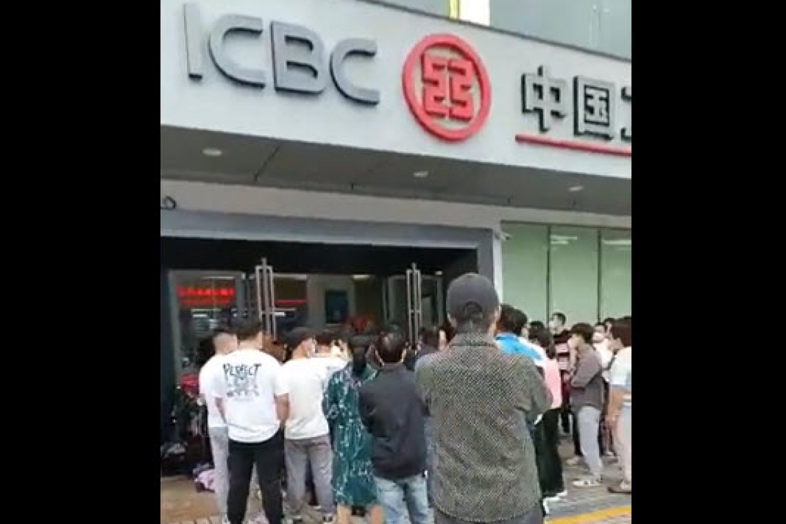 BANK RUNS IN PROGRESS WITHIN CHINA