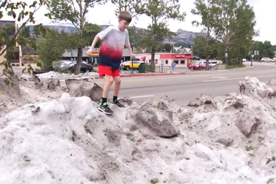 Global Warming . . . Colorado City Gets FOOT of Hail