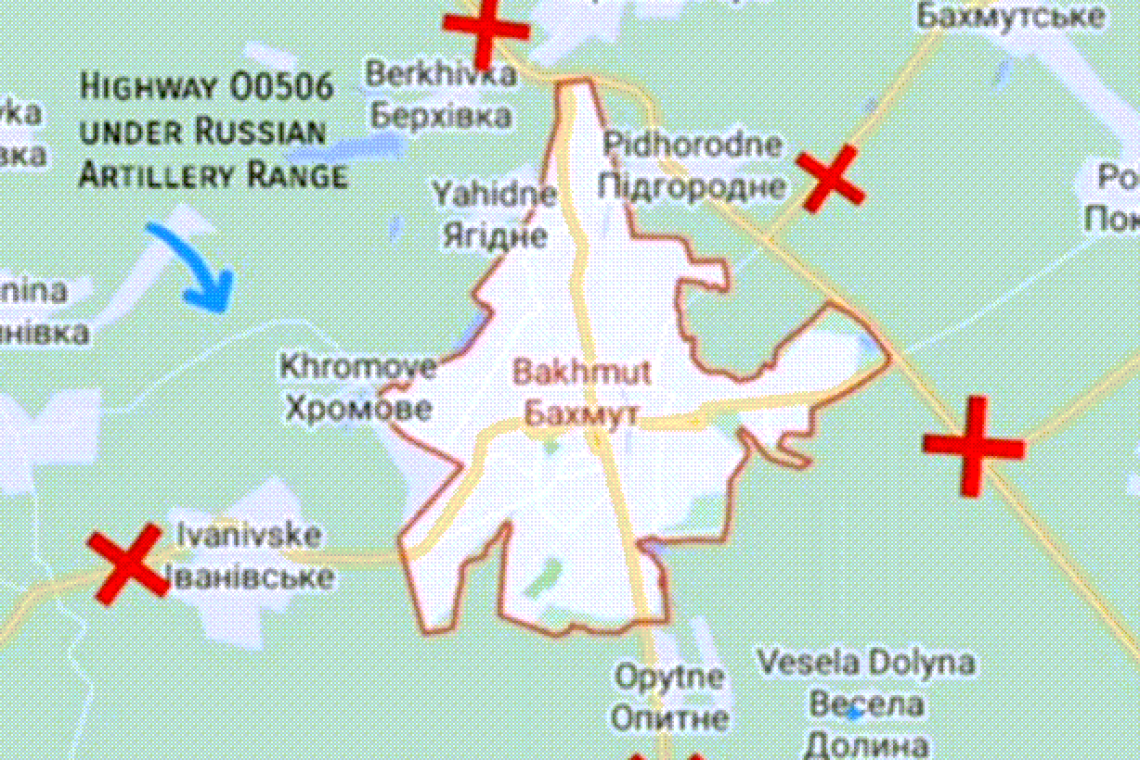 Bakhmut, Ukraine within 10KM of Encirclement; Supply Routes for Ukraine Troops CUT OFF