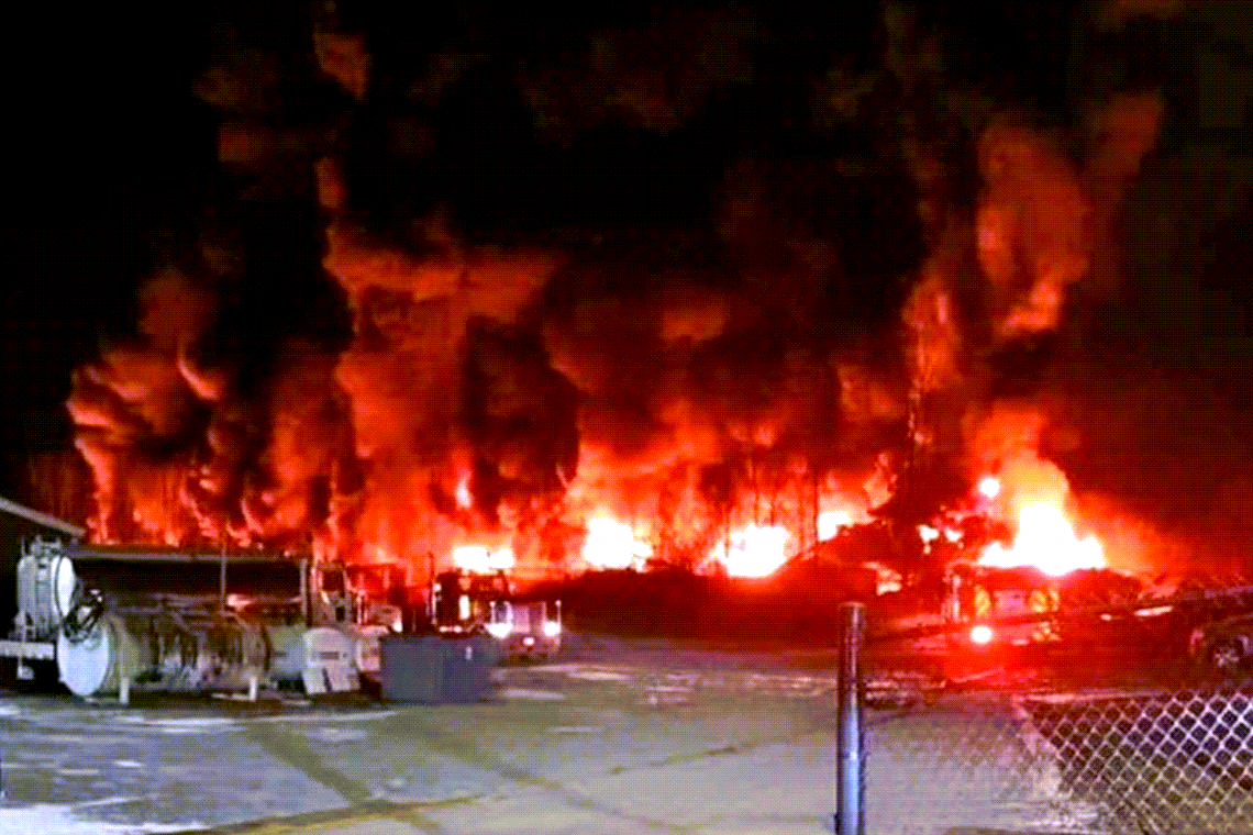 Trail Derailment with Explosions and Fire in Ohio