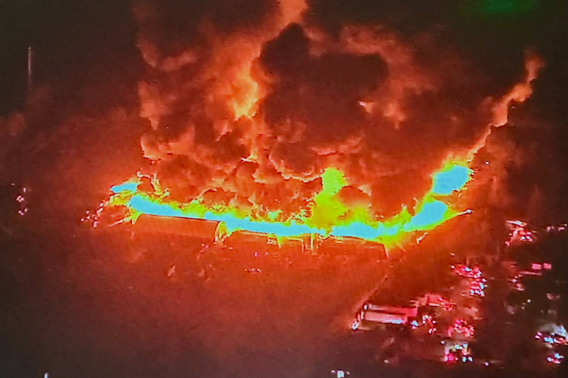 Giant Warehouse Burning in Kissimmee, FL