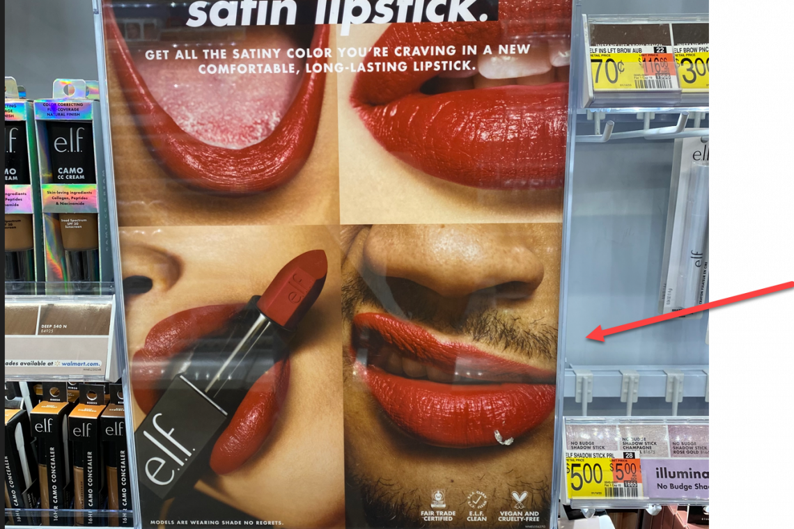 Walmart in Pennsylvania -Lipstick Aisle -- for MEN