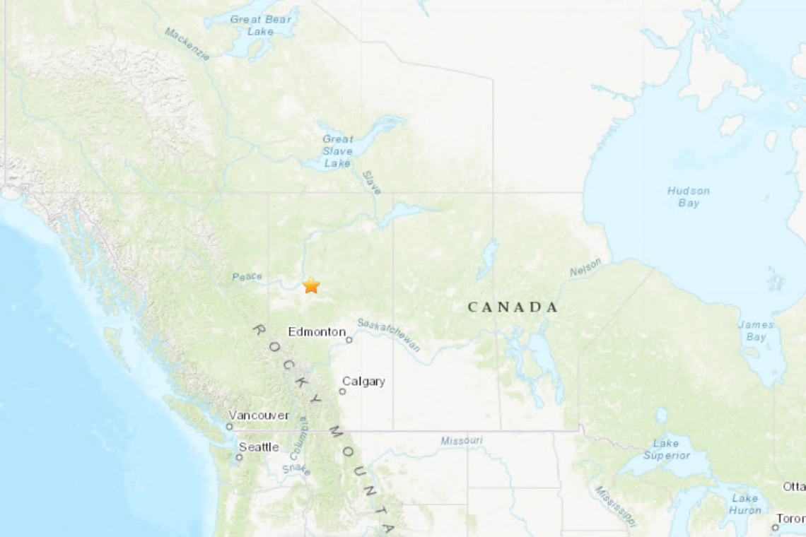 Strong M5.0 Earthquake Strikes Alberta, Canada 