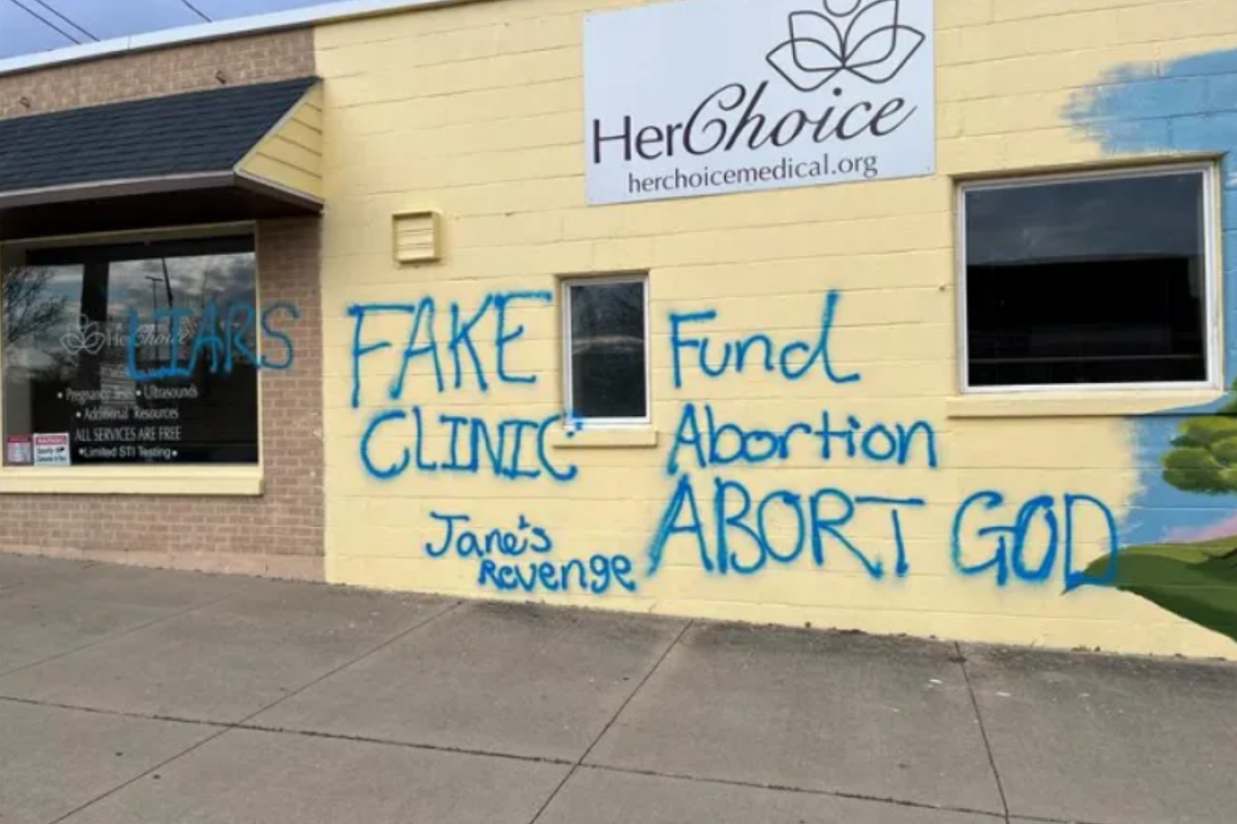 This is the level of Depravity The USA Faces:  &quot;Abort God&quot; Spray Painted on Pro-Life Center