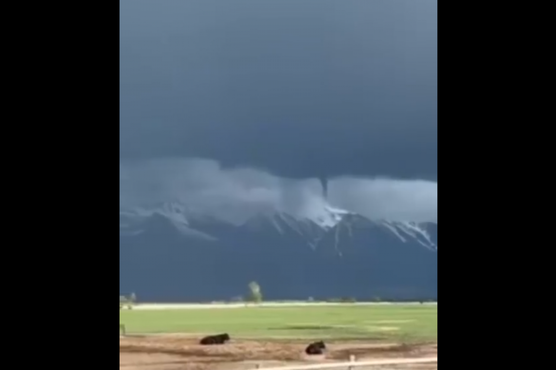 Tornado atop Rocky Mountains in Montana!