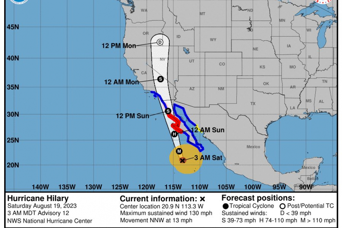 Hurricane Preps in Full Swing, California, Arizona, and Nevada-&quot;Hillary&quot;