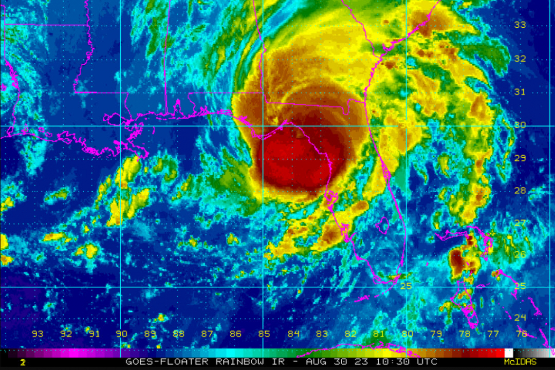 IDALIA NOW CATEGORY 4 HURRICANE - 130 MPH WINDS - COMES ASHORE THIS MORNING IN FLORIDA