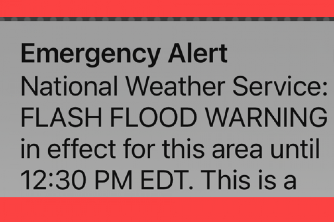 UPDATED 12:00 NOON EDT - VIDEOS -- Flash Flooding Taking Place - NYC / NJ