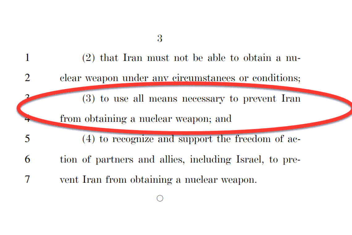 *****FLASH ***** U.S. House Approves Resolution on Iran: &quot;All means necessary&quot; to prevent Nuclear Armed Iran