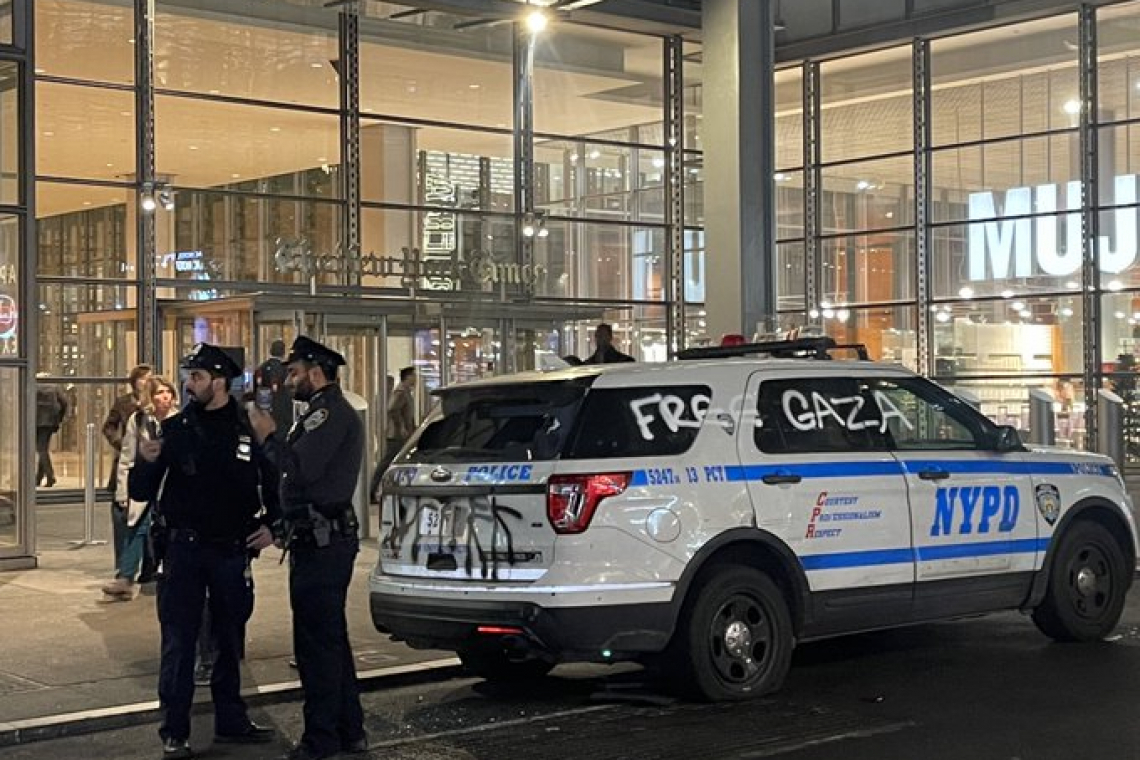 Pro-Palestinian Rally in NYC Hits New York Times