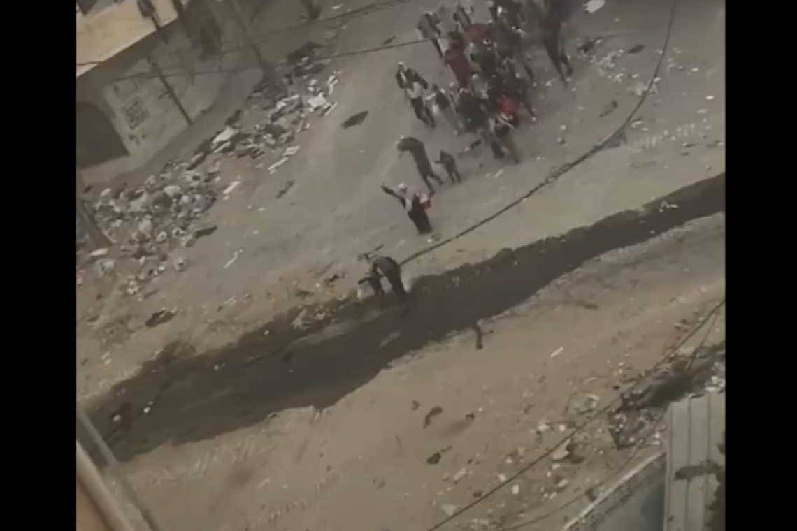 GAZA Strip: Woman Walking with Child Holding WHITE FLAG - Gunned-down by Israeli Defense Force