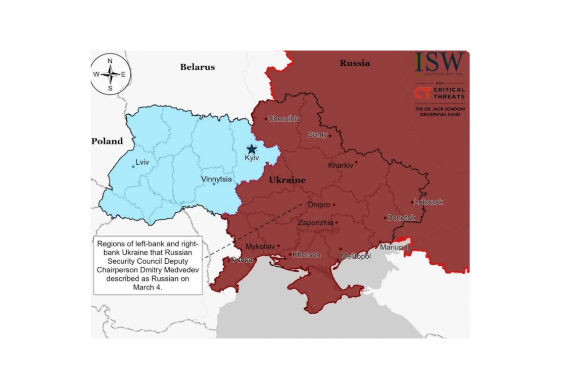 Rosja ujawnia zamiary wobec Ukrainy: Mapa pokazuje, co pozostanie.  .  .