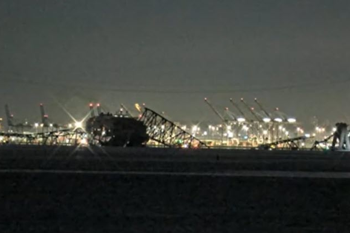 Francis Scott Key Bridge in Baltimore Hit By Ship; Collapses