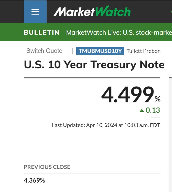 10 Year US Treasury