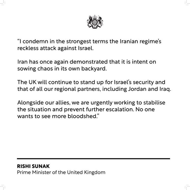 UK PM Statement