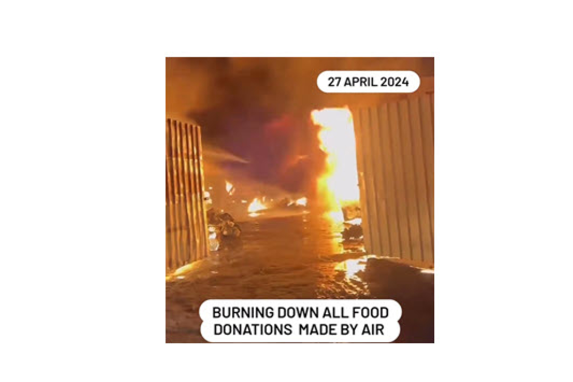 Israel Has BOMBED the Food Donation Center in Rafah - All air-dropped food, burning