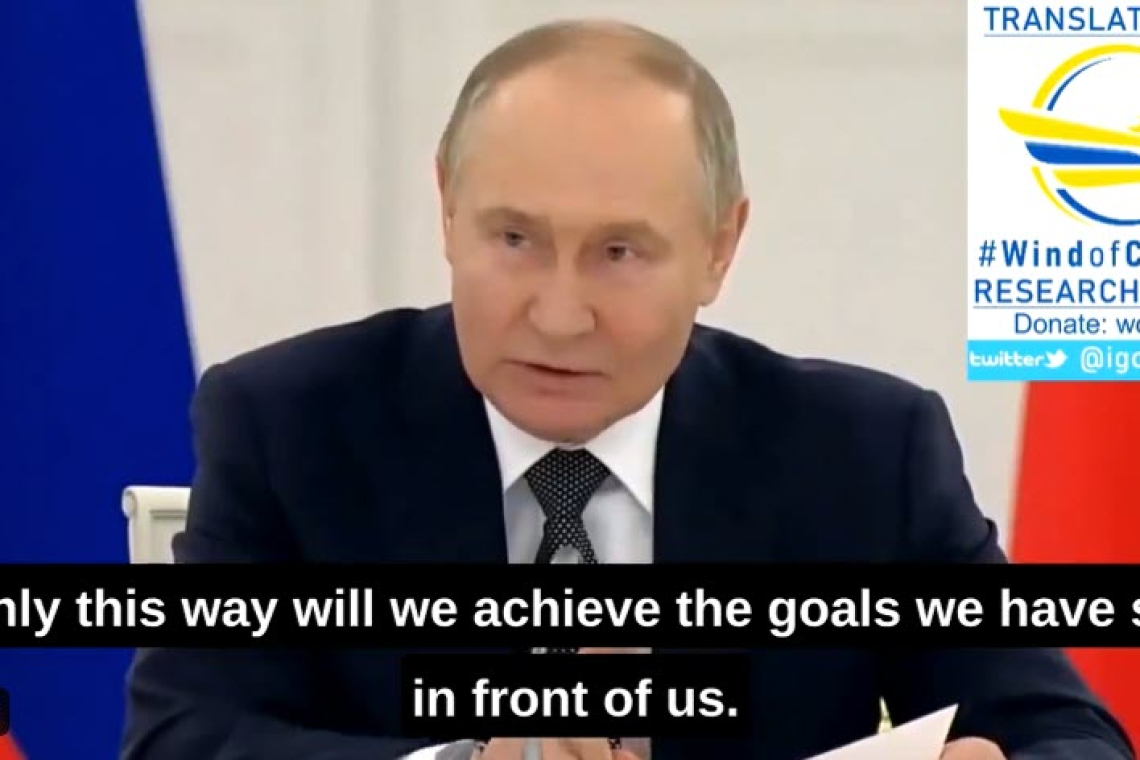 Putin Tells Russian Citizens &quot;Work as if YOU are on the Frontline . . . as if YOU are Mobilized&quot; for War effort