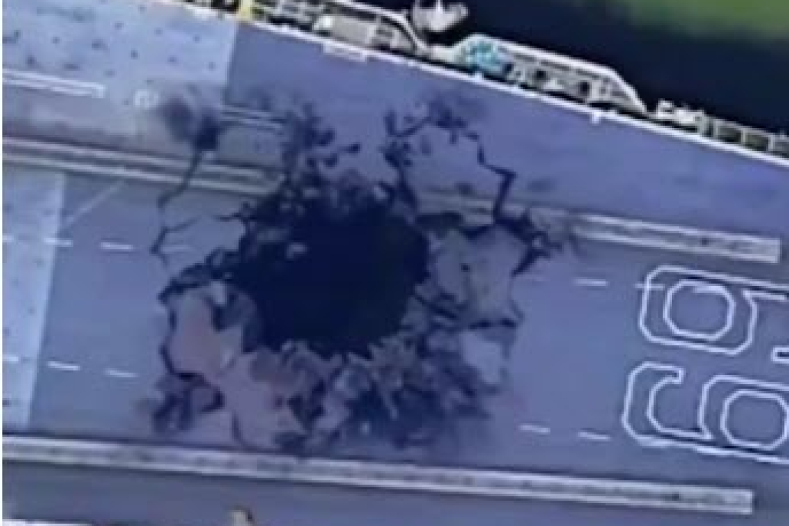 DELETED !! (Deemed NOT Credible) -- VIDEO: USS Dwight D. Eisenhower Aircraft Carrier, IN PORT - With Apparent MISSILE DAMAGE on Flight Deck