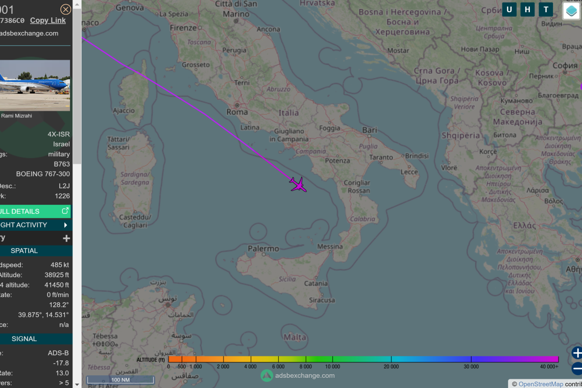 4:00 AM EDT -- Netanyahu Plane Off Italy Coast - Just Hours Away from Israel - and likely War with Hezbollah