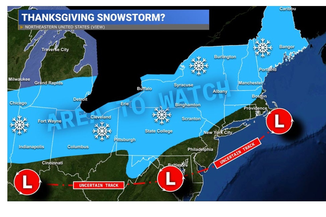 Old Man Winter is on His way - Snow and Frigid Cold starting Thanksgiving Day