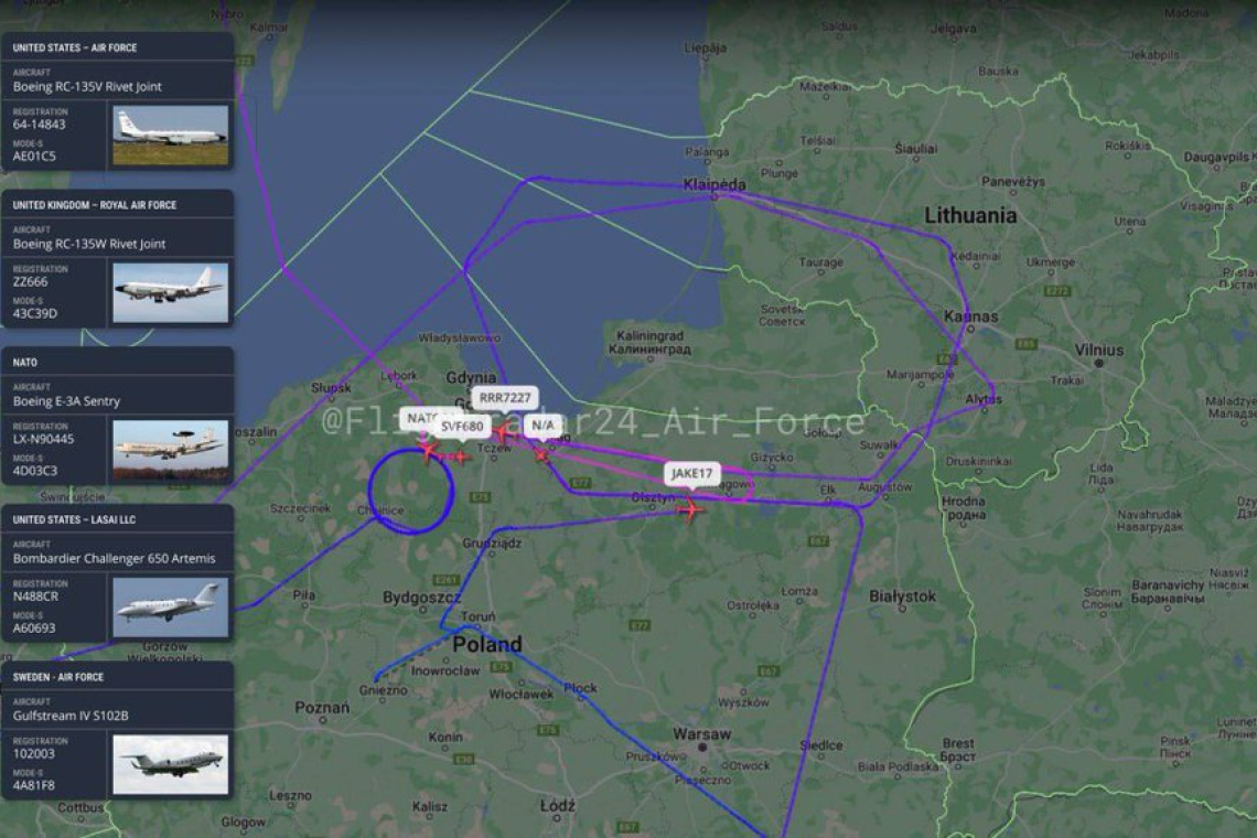 Newsflash: FIVE NATO Recon Planes Surrounding Kaliningrad