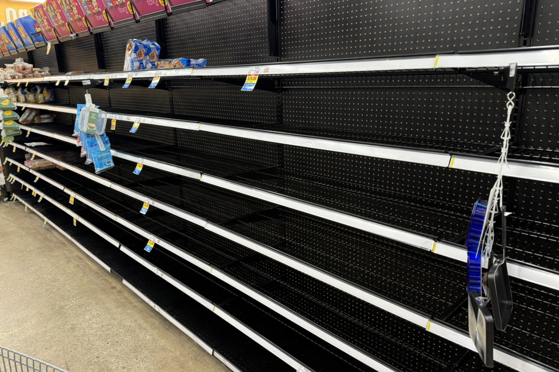 Reports: Panic-Buying Over Winter Storm Causing Empty Store Shelves