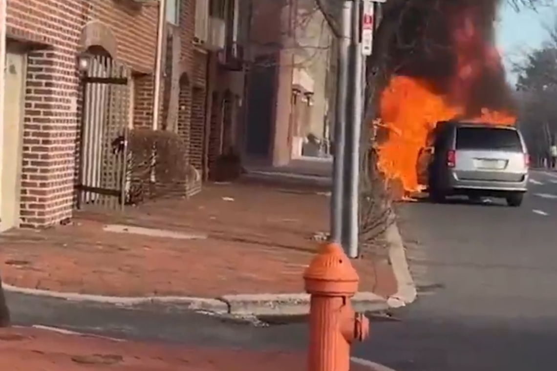 Immigration and Customs Enforcement Van Set Ablaze in Philadelphia
