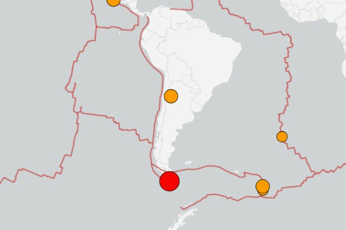 M7.5 Earthquake off Tip of South America - TSUNAMI THREAT 