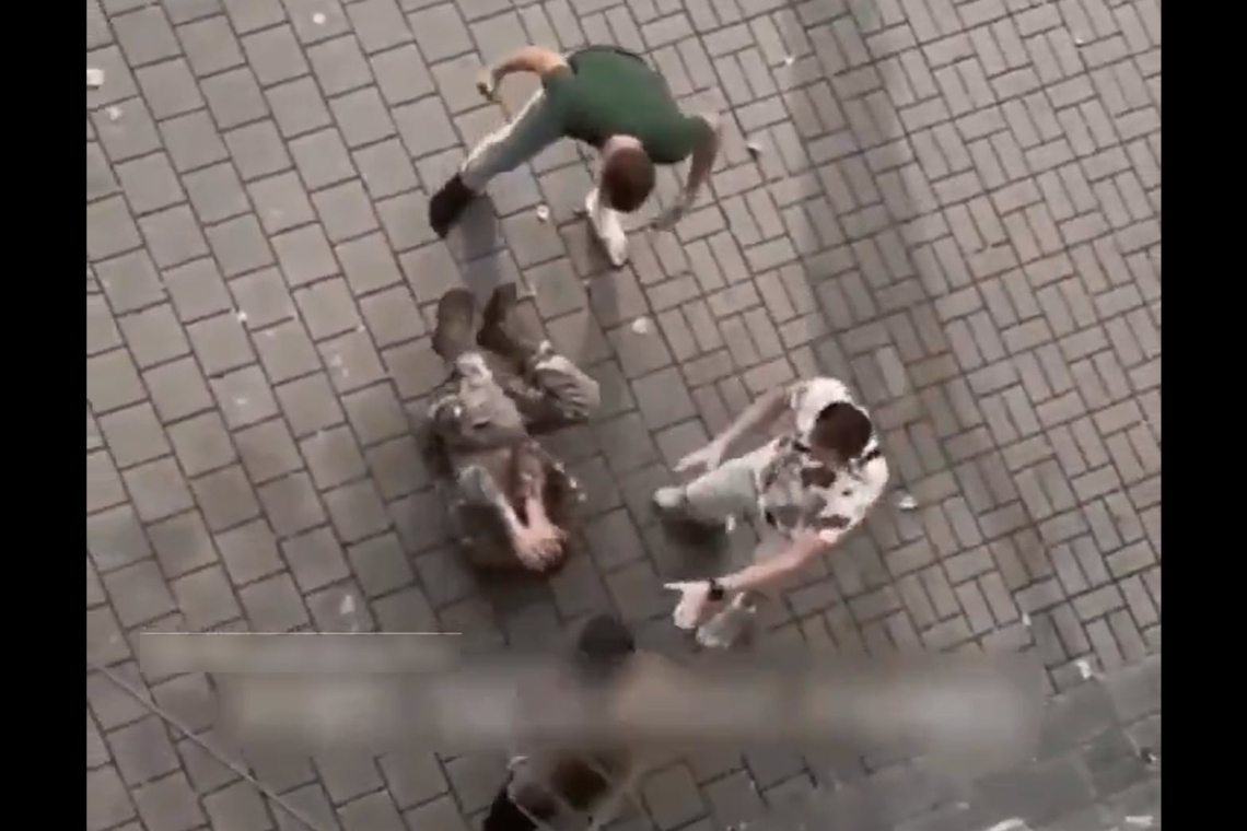 VIDEO: Ukraine **Kids** Beating and Disarming Ukraine Army Street Round-up Crews
