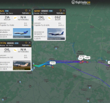 UPDATE 8:39 PM EDT -- NOW 17 PLANES -- 12 Military Planes Leaving Moscow toward Ural Mountains