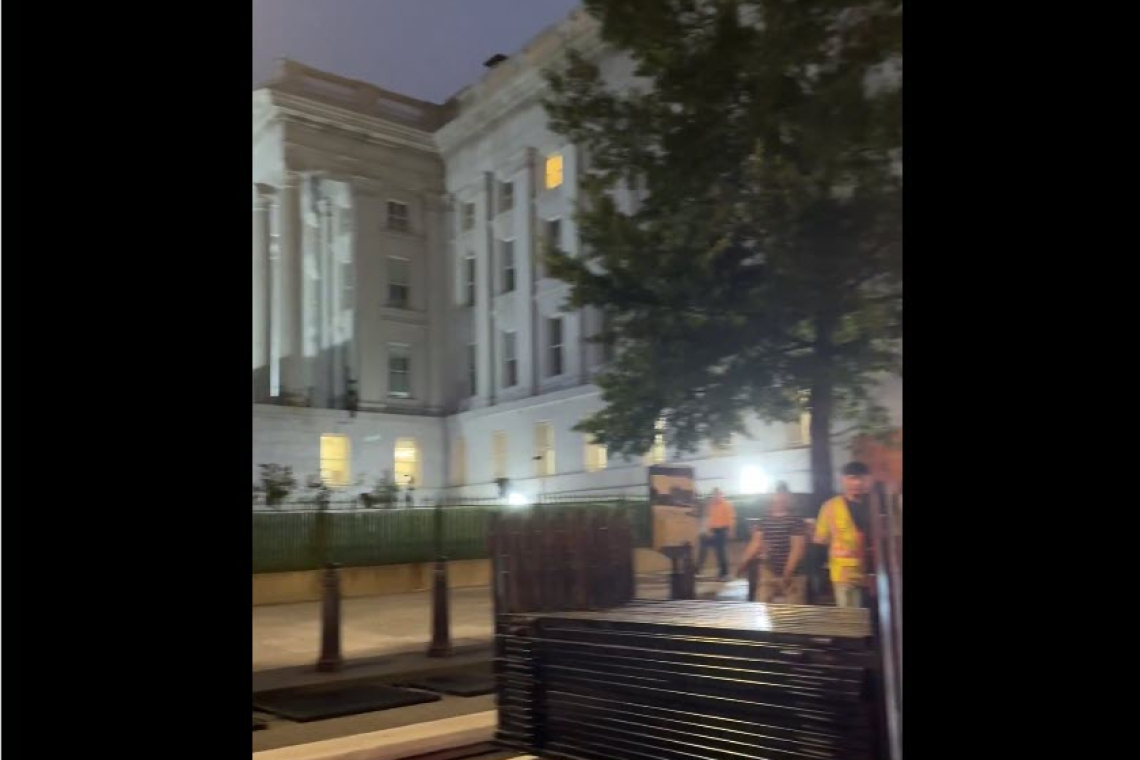 Barricades Going-up Around DC - White House and . . . . US Treasury