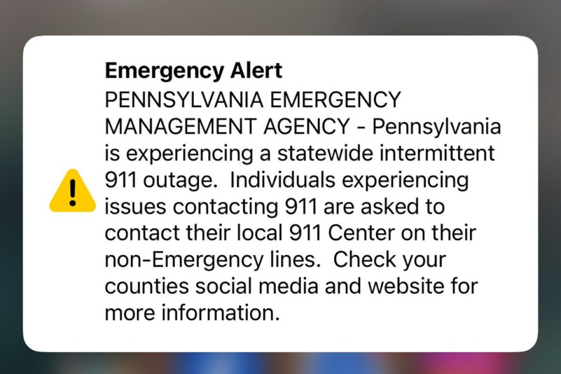 Statewide 911 Outage - Pennsylvania