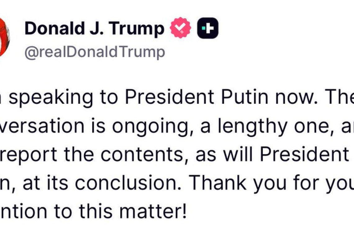 UPDATED 2:57 PM EDT -- Trump-Putin 2.5 Hour Telephone call has ended