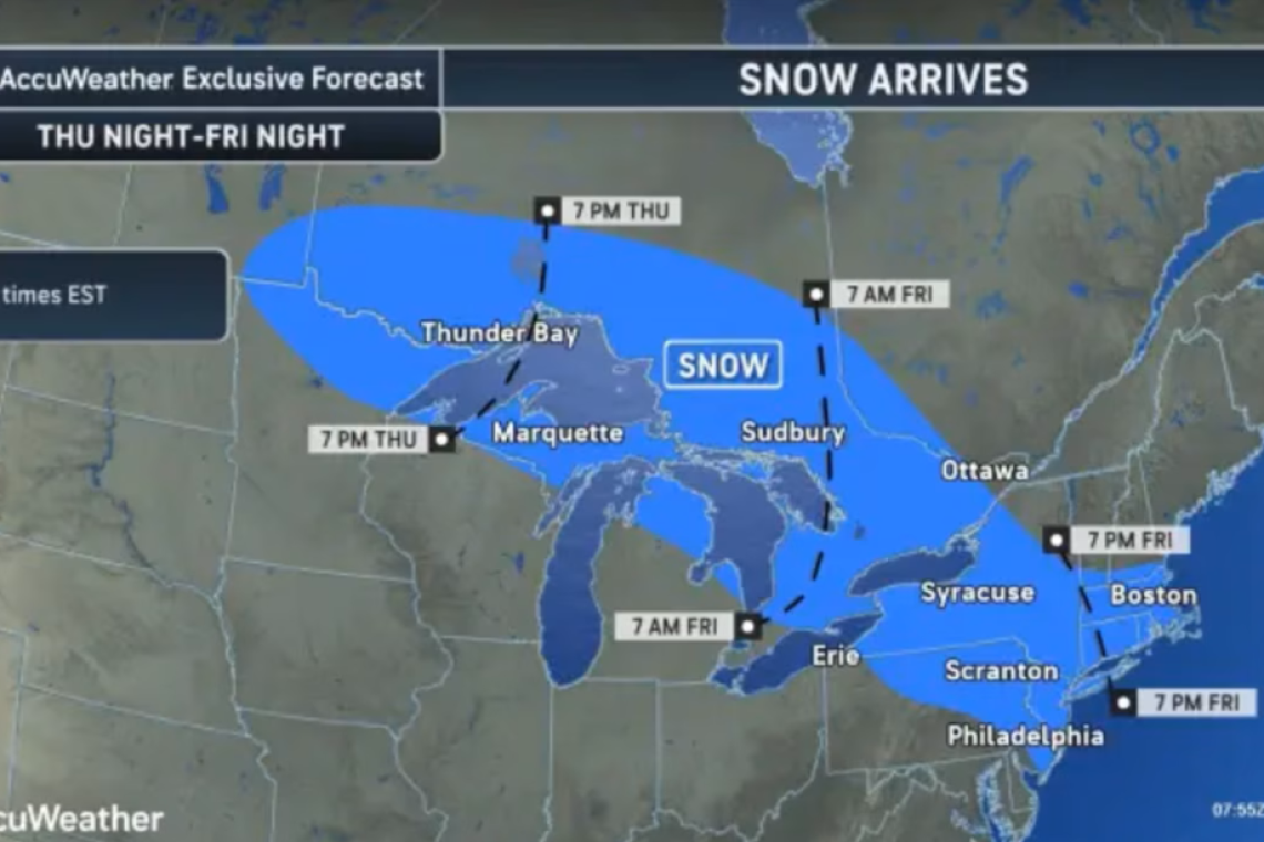 Snow for US Northeast Friday - Saturday