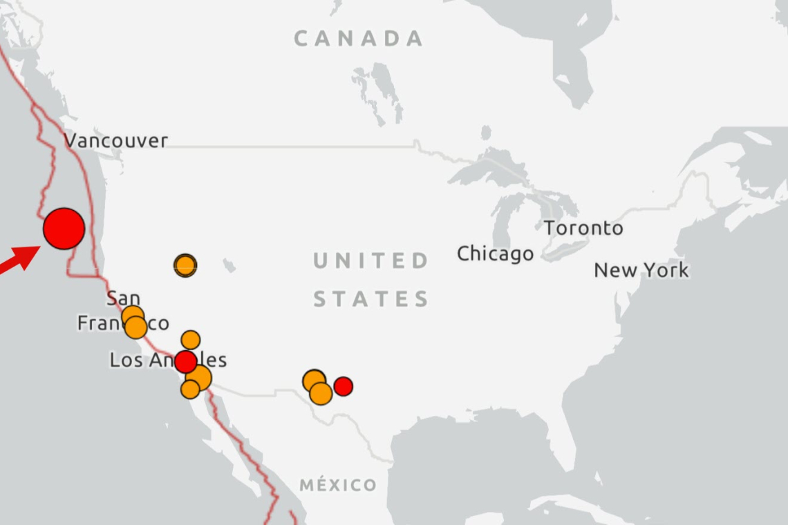 Magnitude 6.0 Earthquake Strikes Cascadia Subduction Zone off Oregon Coast