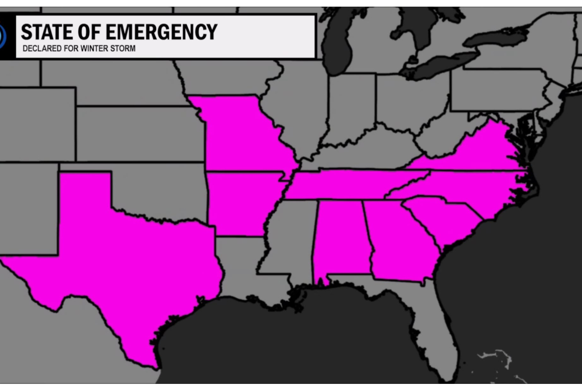 States of Emergency Declared Over Winter Storm Today and This Weekend